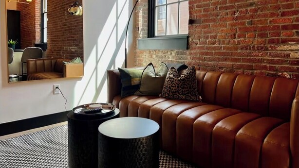 Living area - Brick & Bed - Riverfront Loft (St. Louis)