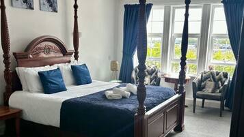 Desk, blackout curtains, iron/ironing board, free WiFi