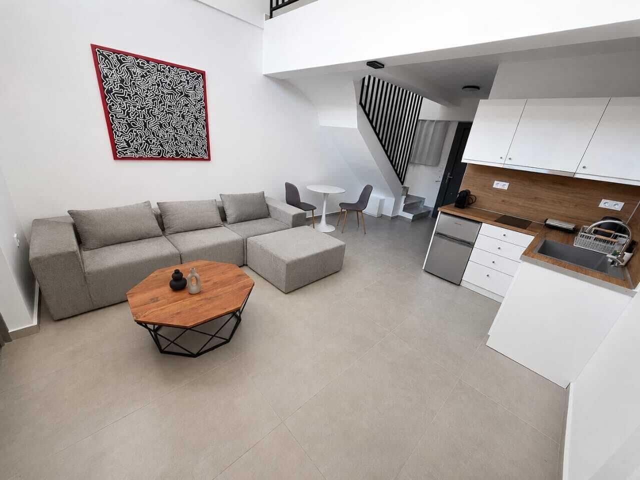 Deluxe appartement, uitzicht op tuin | Woonruimte