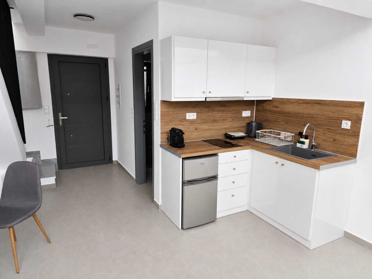 Deluxe appartement, uitzicht op tuin | Privékeuken