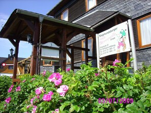 Exterior detail - Apartment Wiesengrund, at ground level in the group-friendly Werraquelle guest house (Neuhaus am Rennweg)