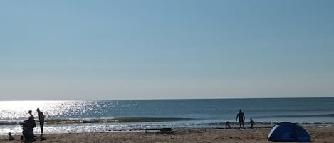 Beach nearby, sun-loungers