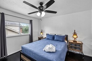 Iron/ironing board, travel crib, WiFi, bed sheets
