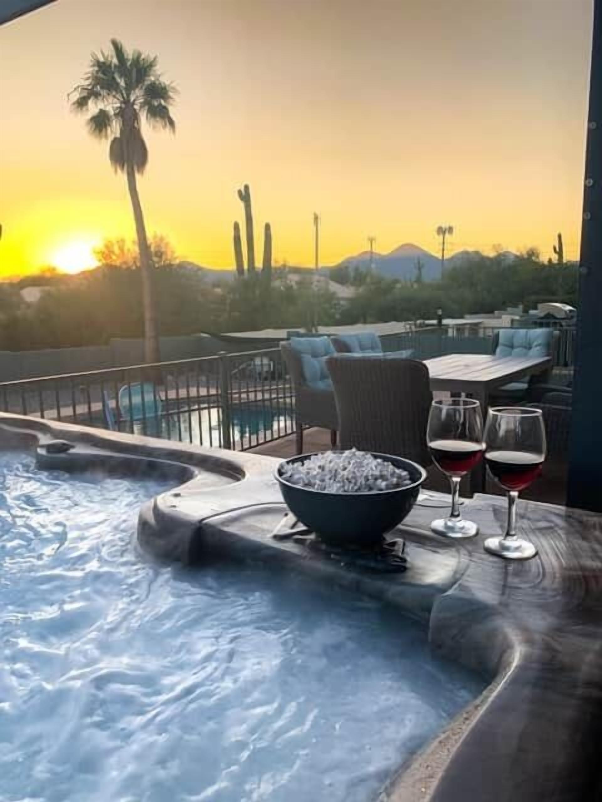 Outdoor spa tub