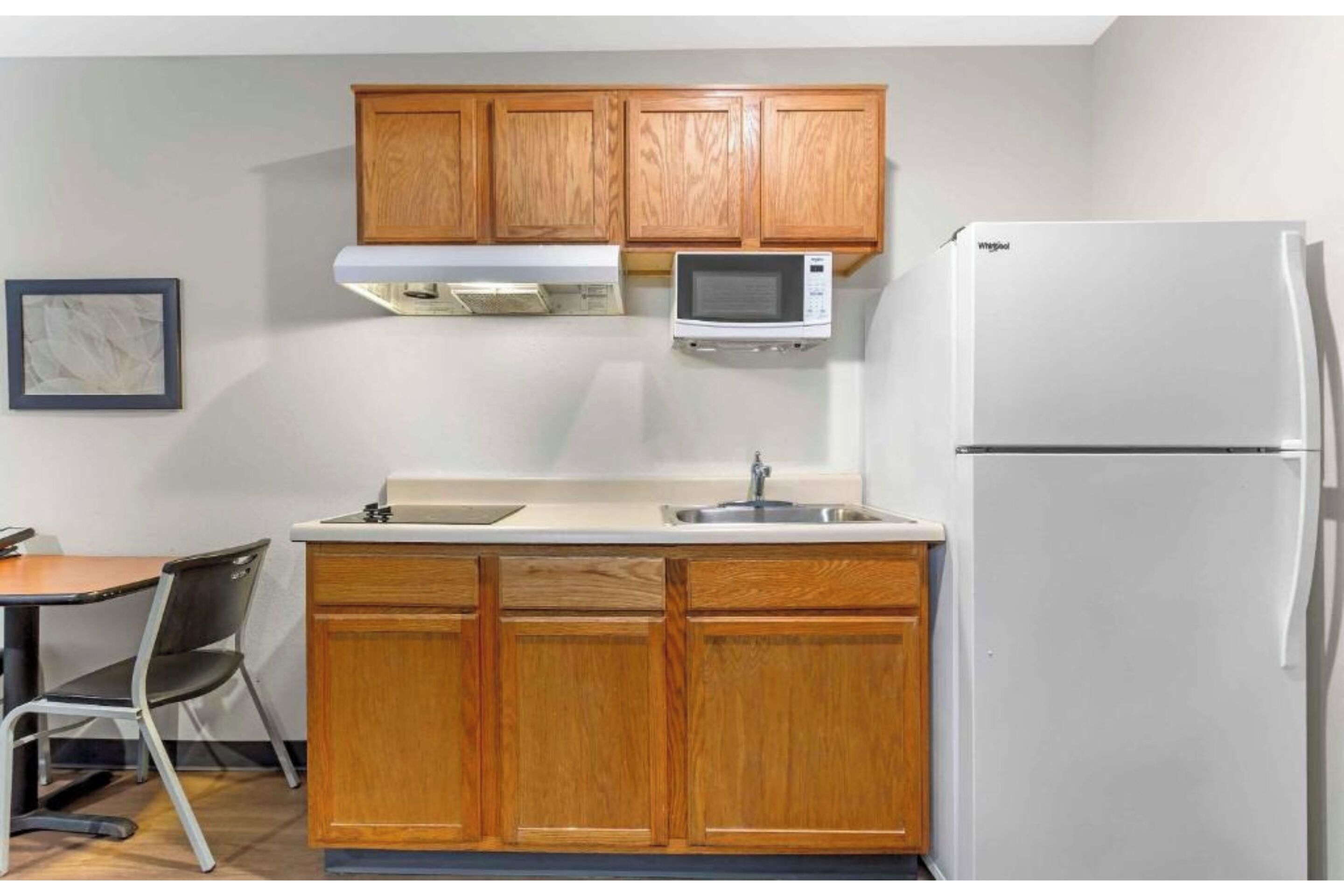 Fridge, microwave, stovetop, freezer