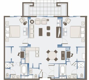 Floor plan - 2-bedroom in delightful Residences at Bachelor Gulch with vaulted ceilings. (Avon)