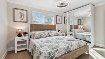Iron/ironing board, travel crib, WiFi, bed sheets