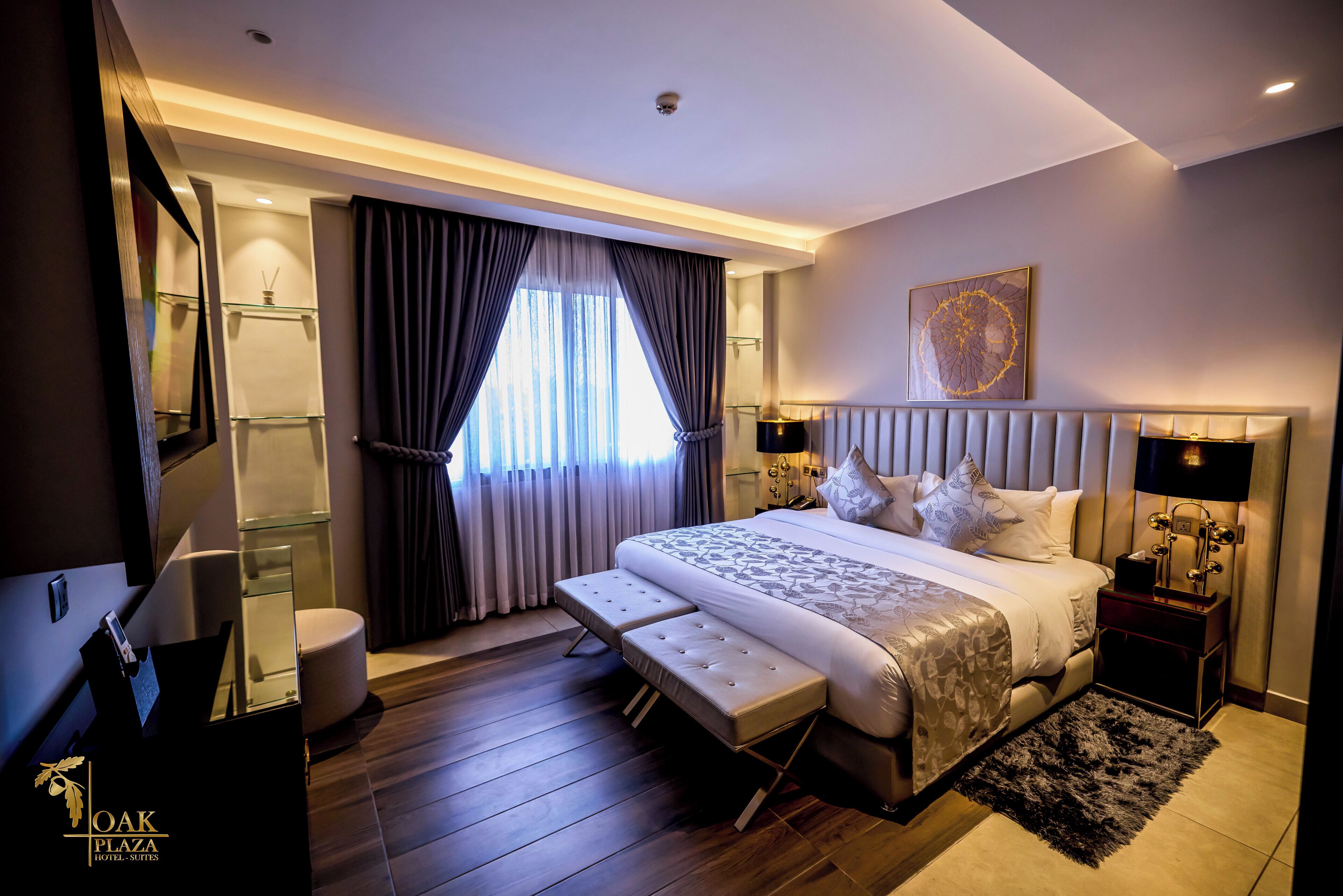 In-room safe, desk, laptop workspace, soundproofing
