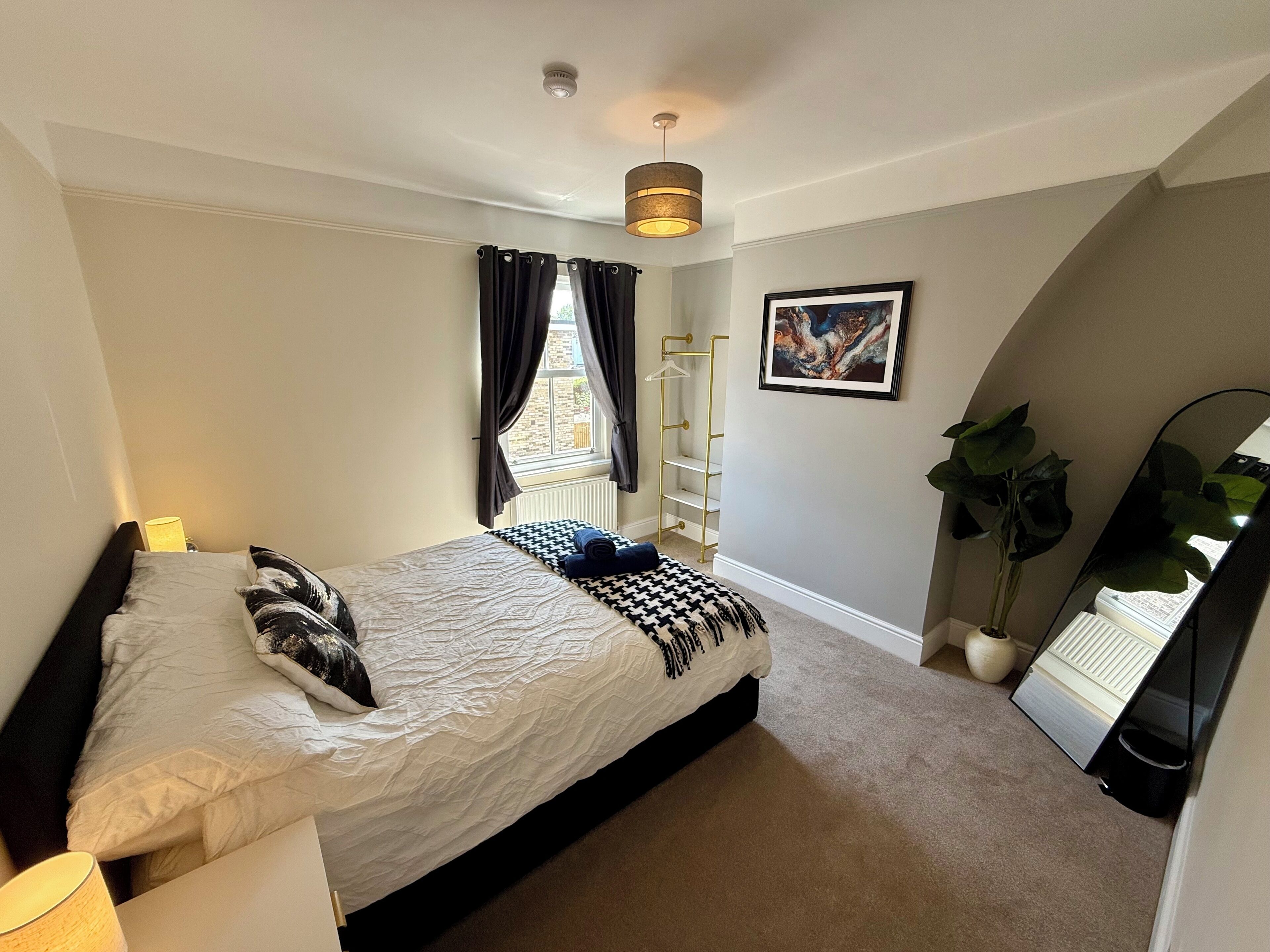Iron/ironing board, travel crib, free WiFi, bed sheets