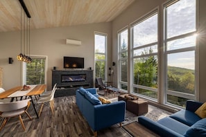 Living room (electric fireplace) - Hôtel à la maison - L'Harmonie (Les Éboulements)