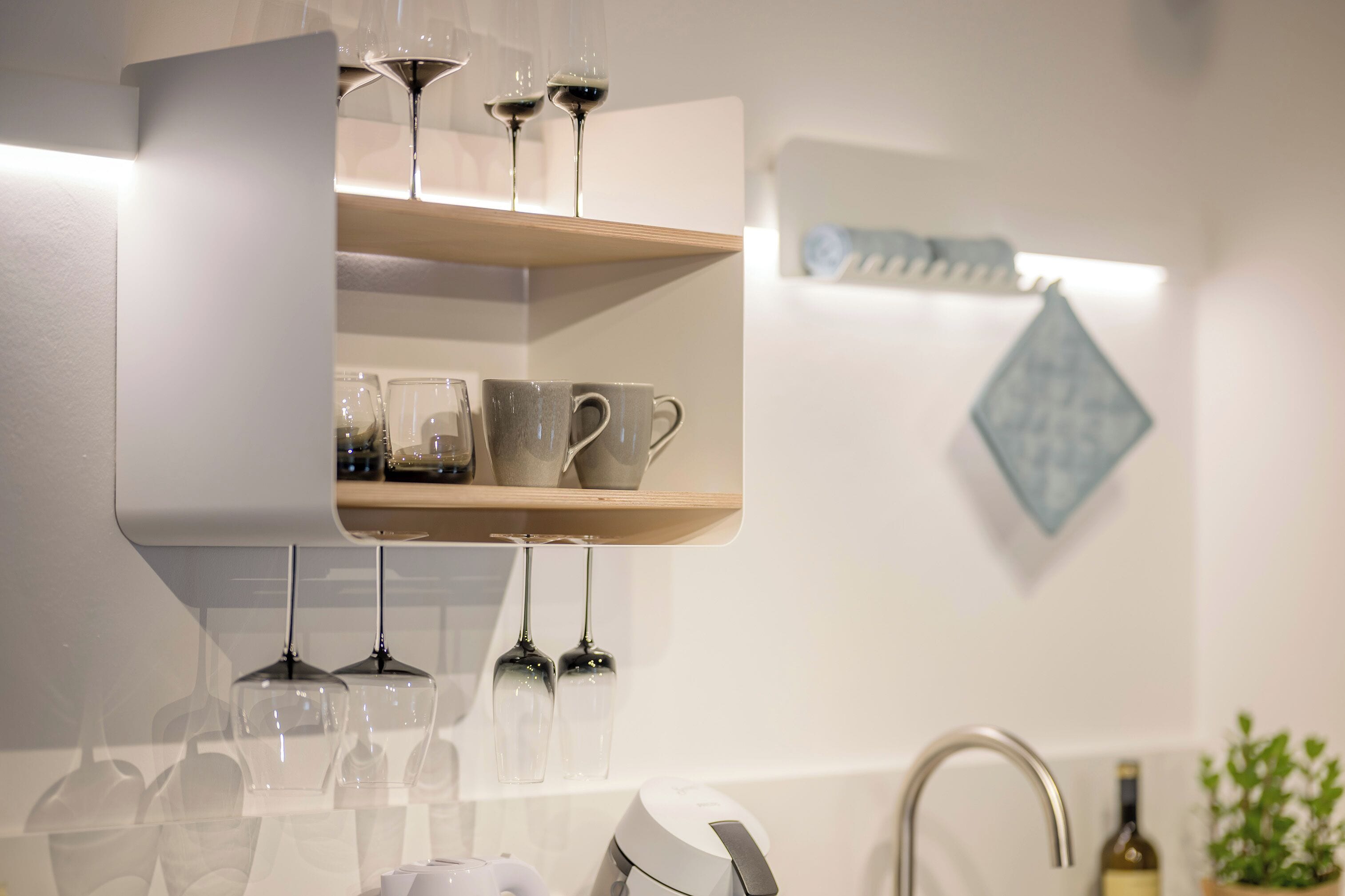 Basic-Doppelzimmer | Eigene Küche | Herdplatte, Kochgeschirr/Geschirr/Besteck, Gewürze
