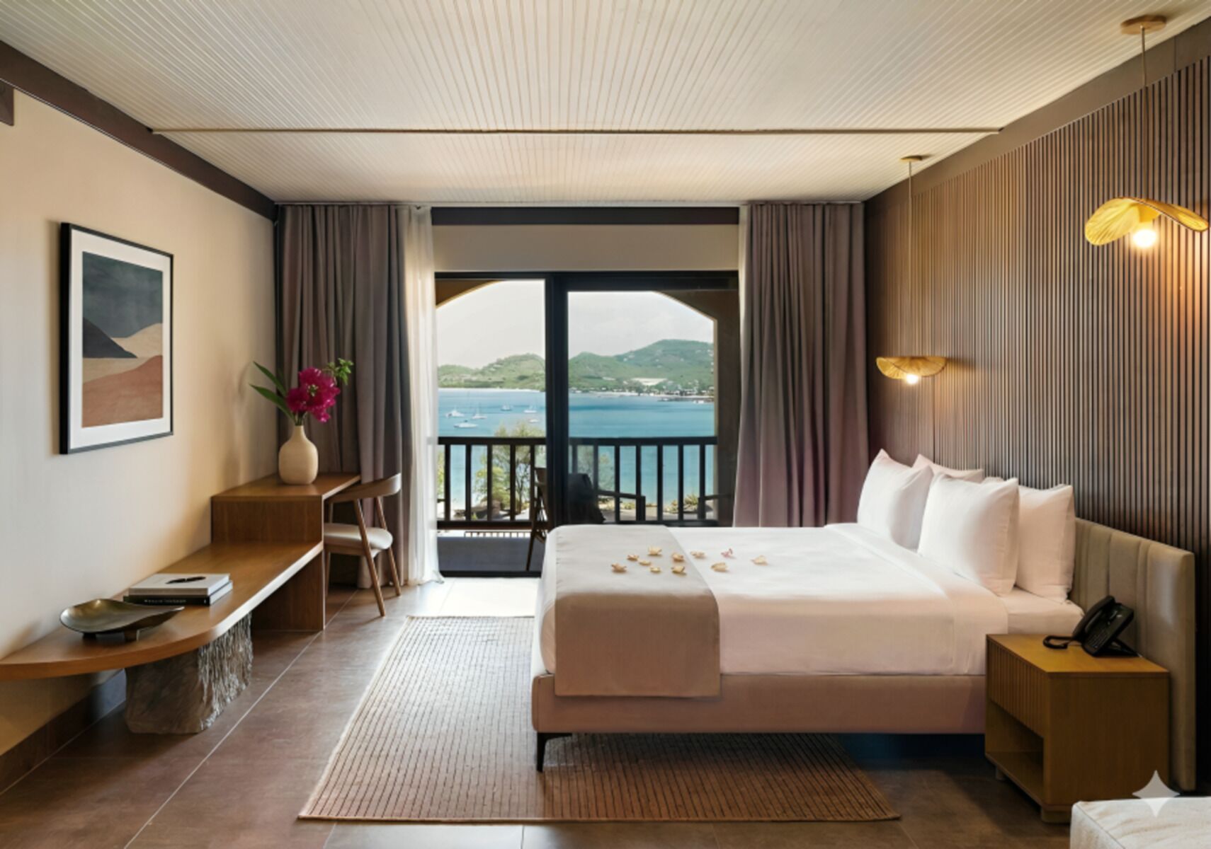 Camera Standard, balcone, vista oceano | Biancheria da letto di alta qualità