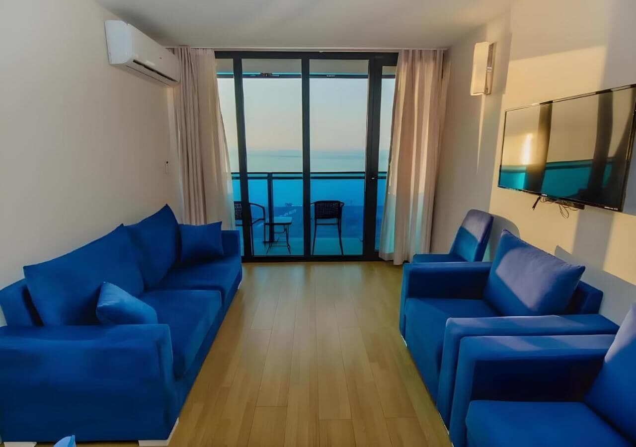 奢華套房, 露台, 海景 | 客廳