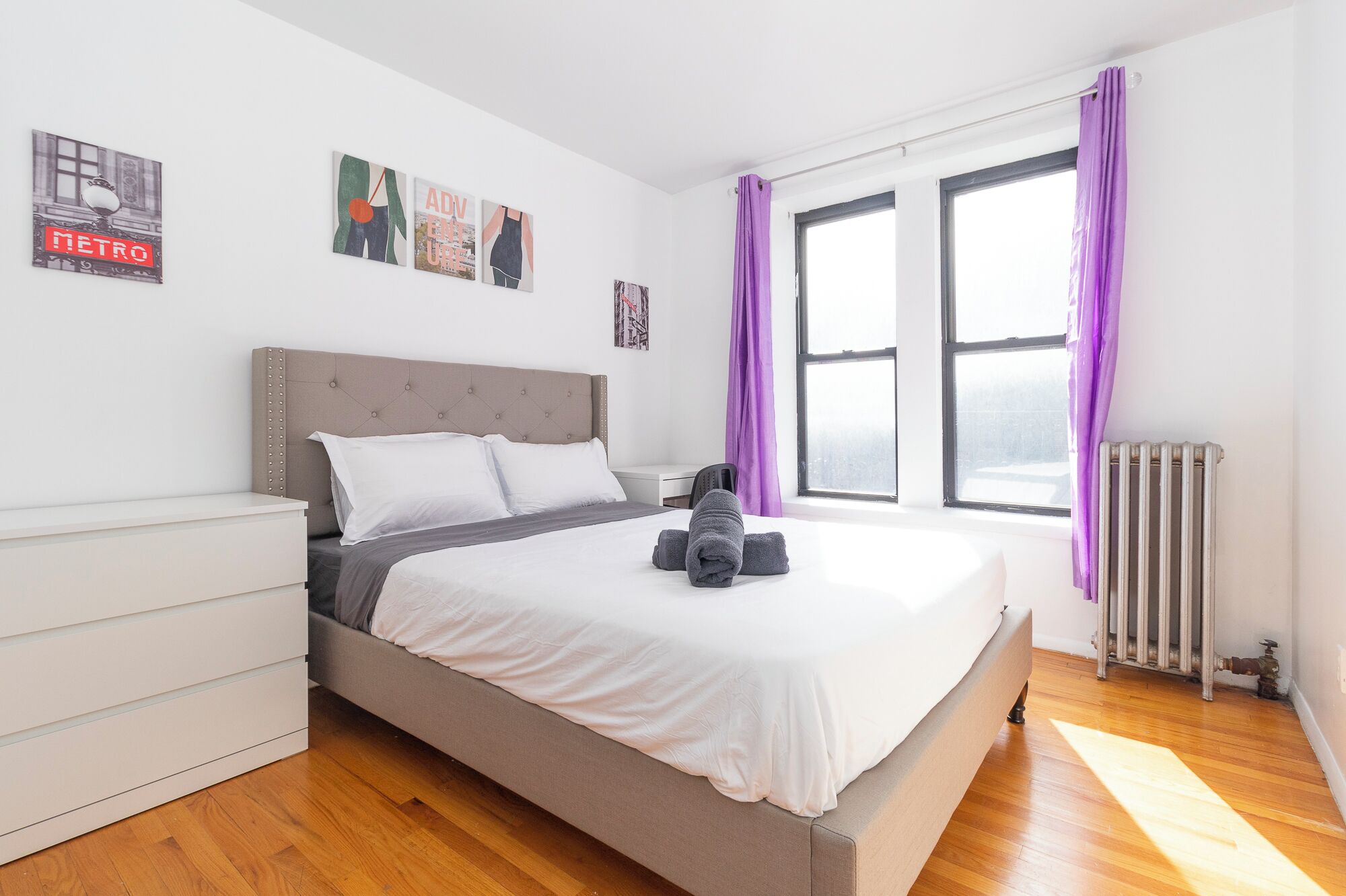 2 bedrooms, internet, bed sheets
