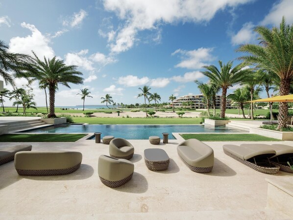 Pool - Shemesh Residence - Ocean & golf views with full staff at unique Cap Cana villa (Cap Cana)