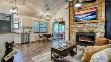 TV, fireplace, offices