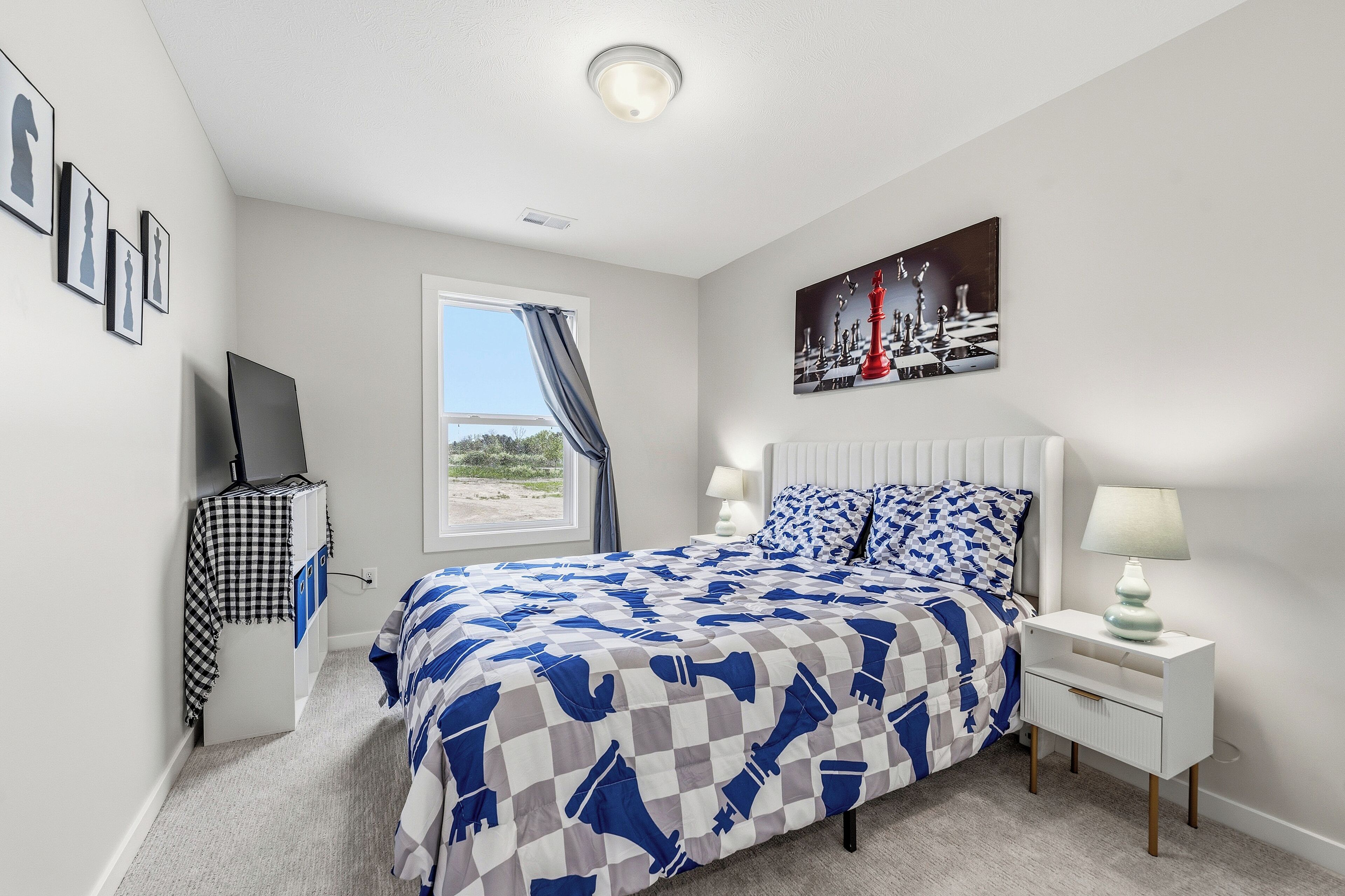 Desk, iron/ironing board, travel crib, WiFi (free)