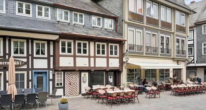 Half-timbered house in the midst of the old town