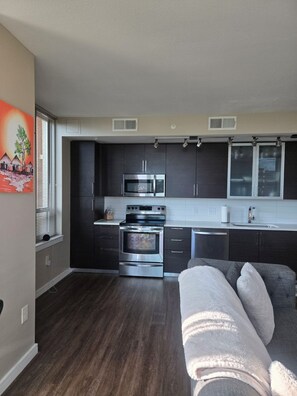 Private kitchen - Luxury Arlington Condo with Balcony, Skyline Views & Pool Near DC (Arlington)