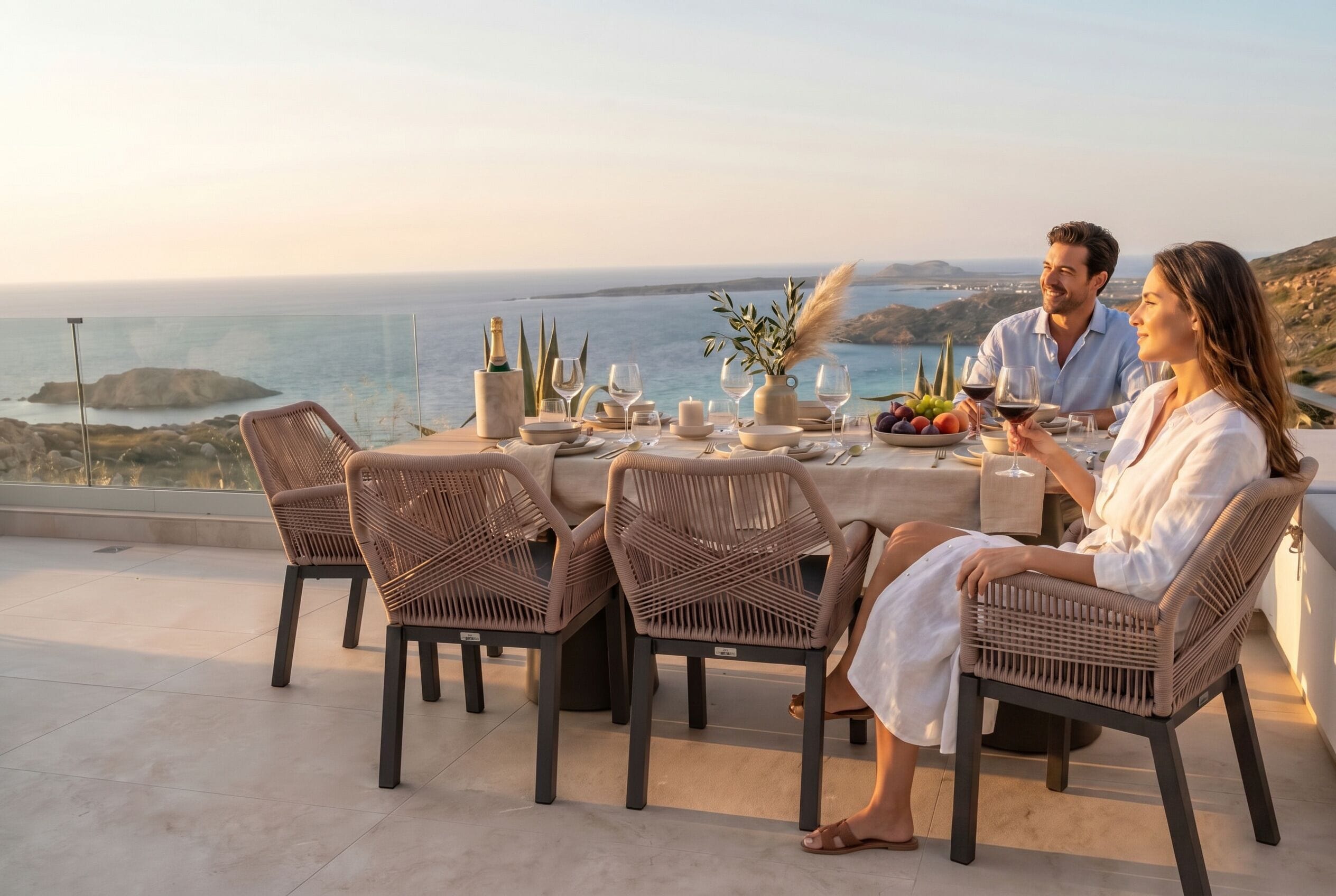 Luxury-Villa, Meerblick | Speisen im Freien