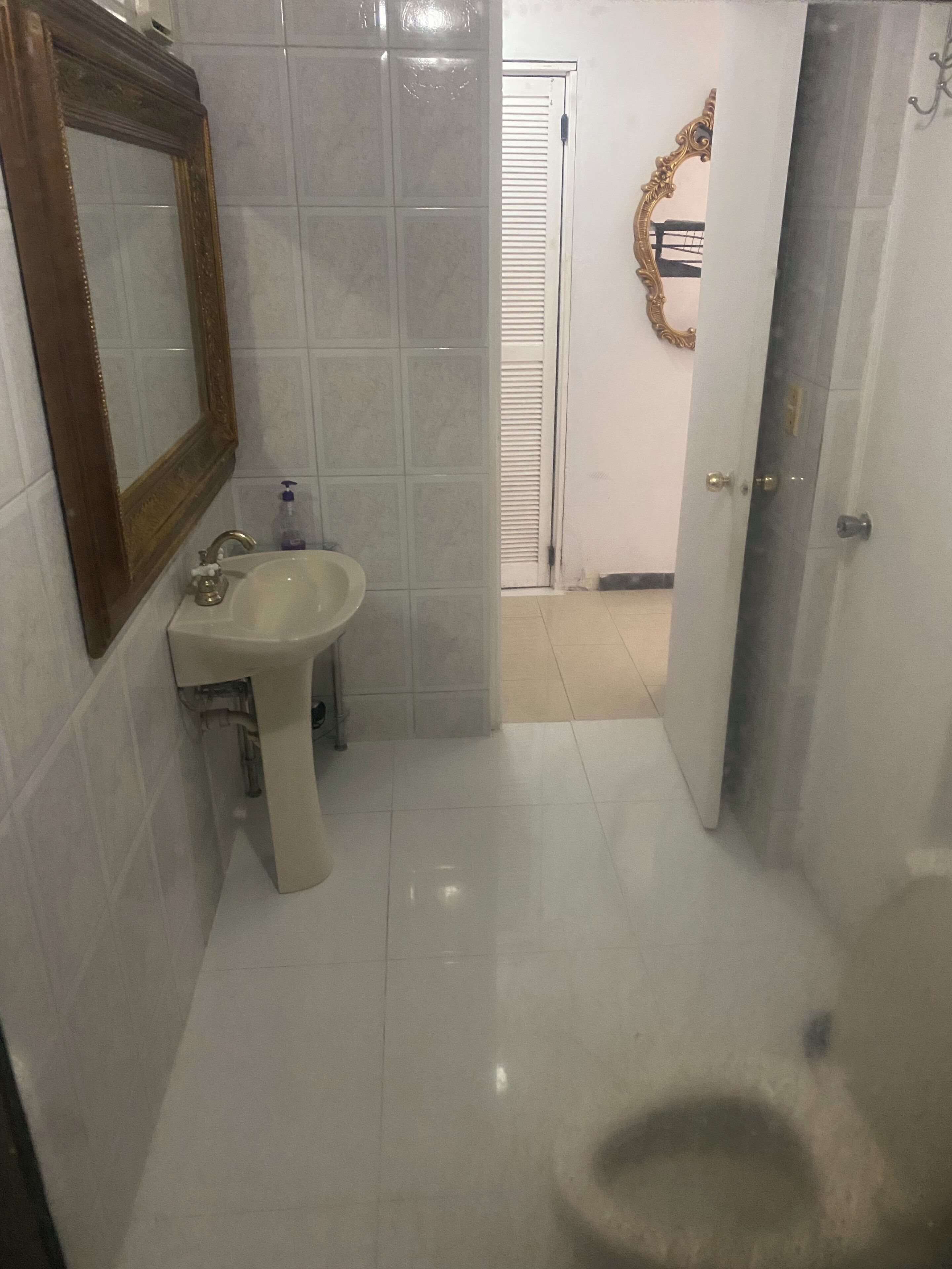Regadera, secadora de cabello, bidet, toallas 