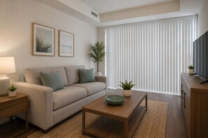 Basic-Zimmer, Stadtblick | Wohnbereich