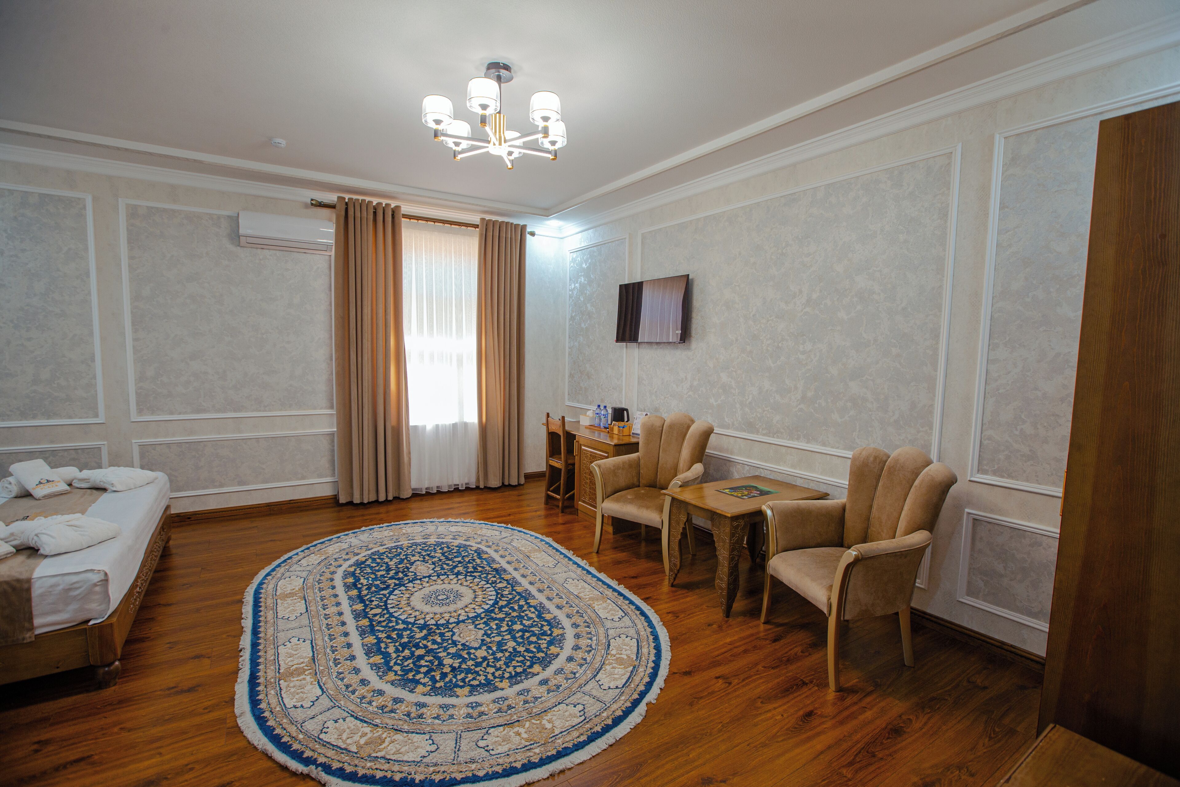 In-room safe, desk, laptop workspace, blackout drapes