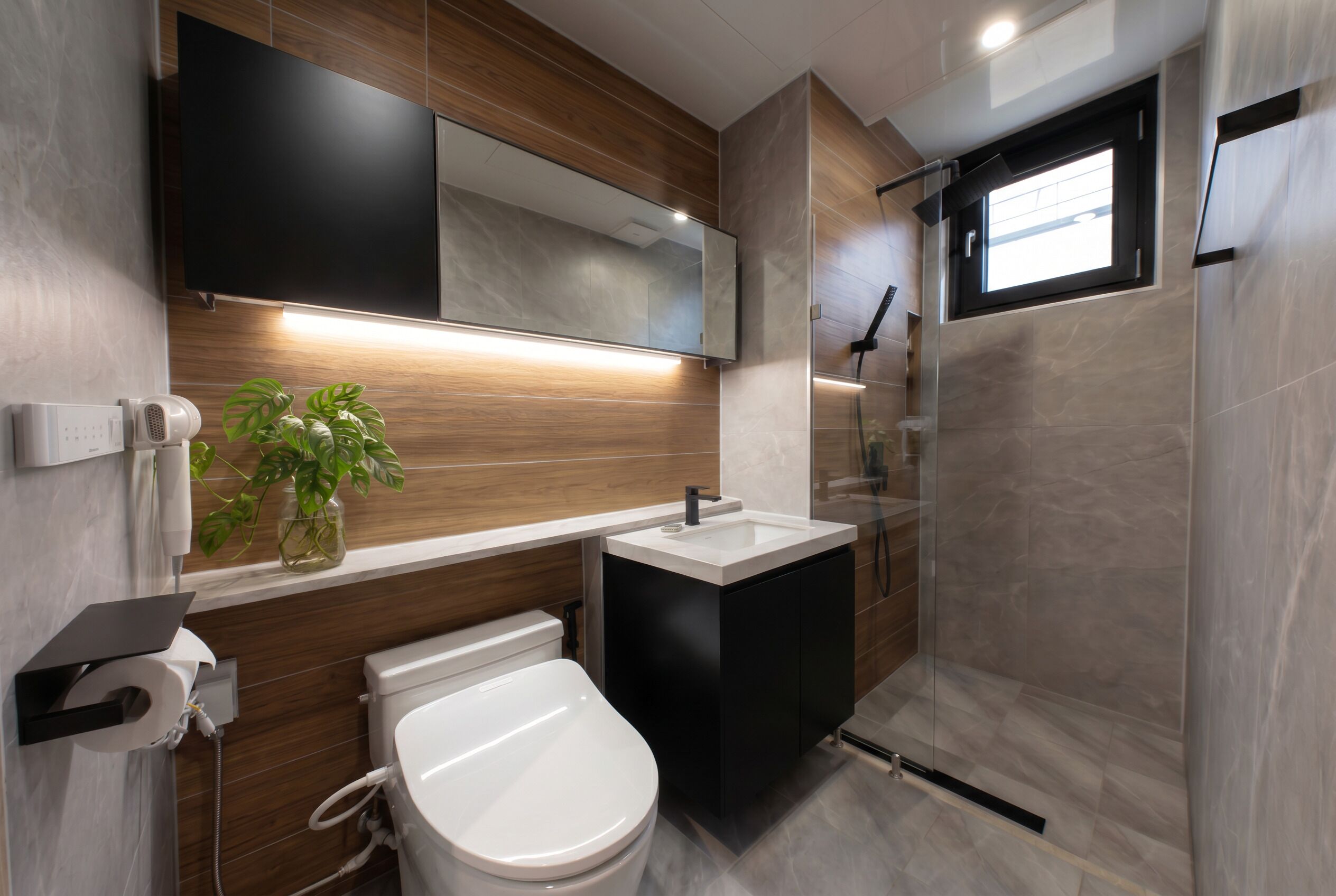Hair dryer, towels