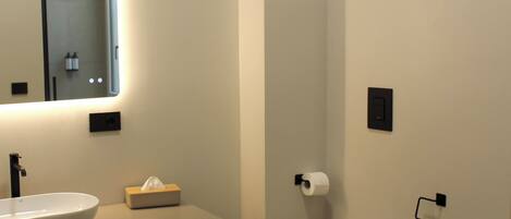 Deluxe Triple Room | Bathroom | Shower, hair dryer, slippers, towels