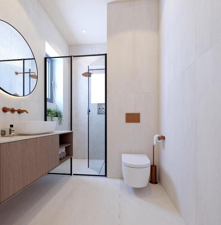 Shower, free toiletries, hair dryer, slippers