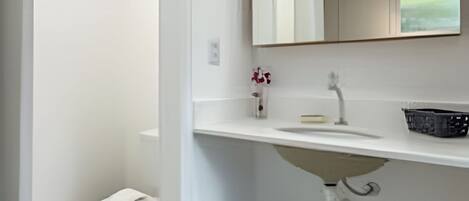 Departamento básico | Baño | Regadera y toallas