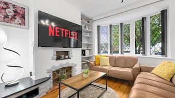 TV, fireplace, offices