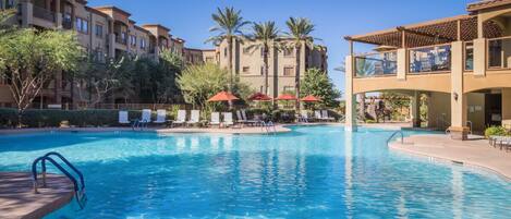 Outdoor pool, a heated pool