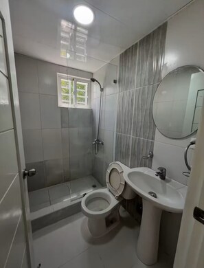 Toalhas de banho, sabonete, papel higiênico 