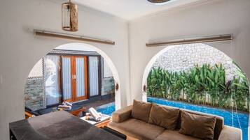 Deluxe villa, uitzicht op heuvels | Terras