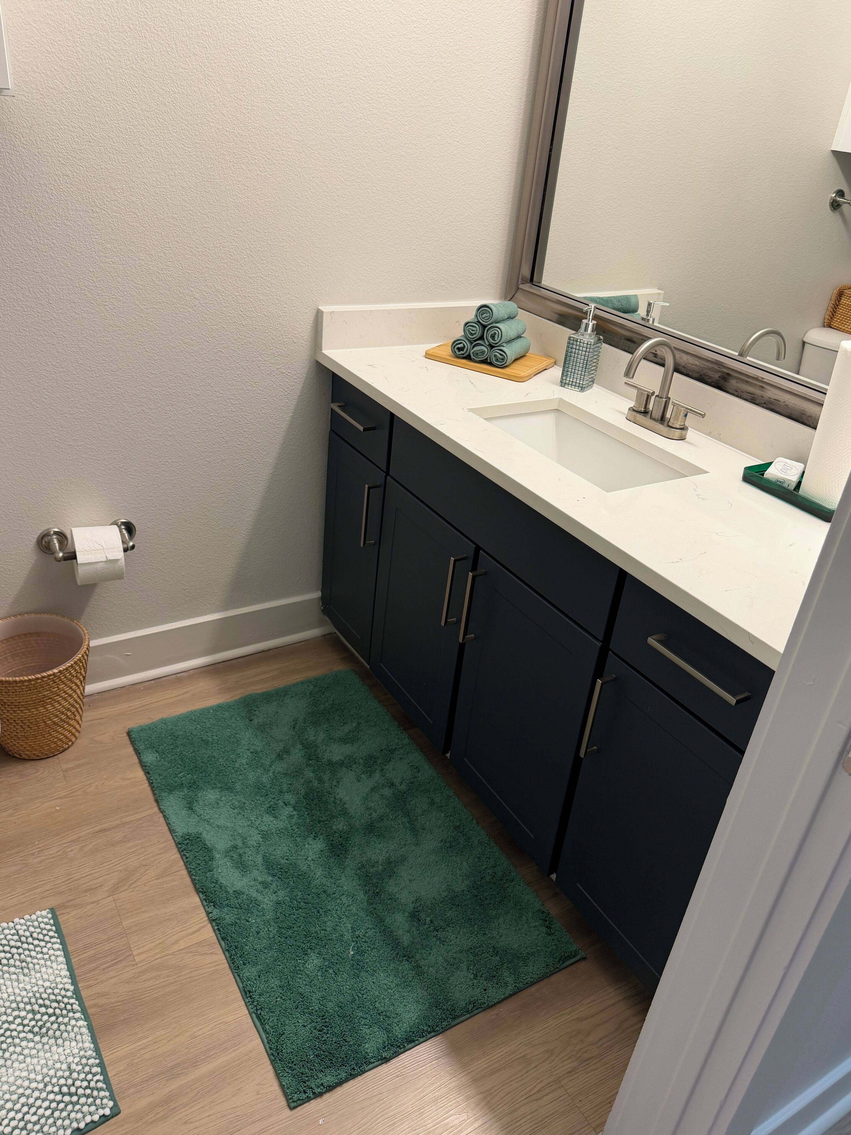 Towels, soap, toilet paper