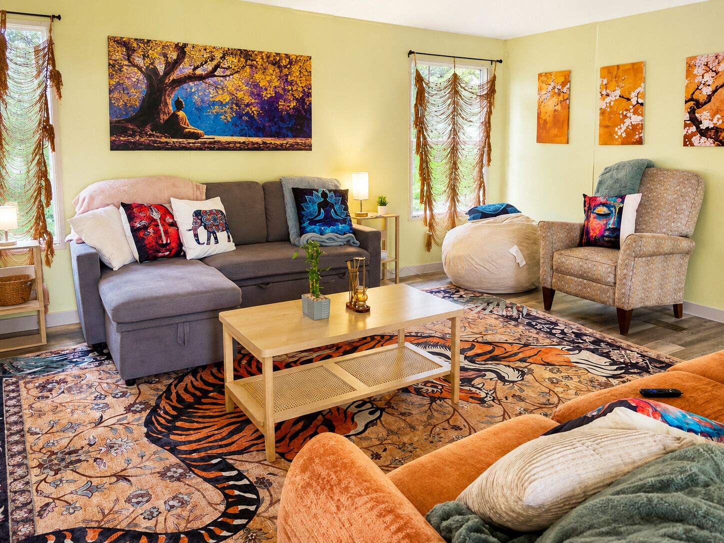 Smart TV, books, music library, stereo