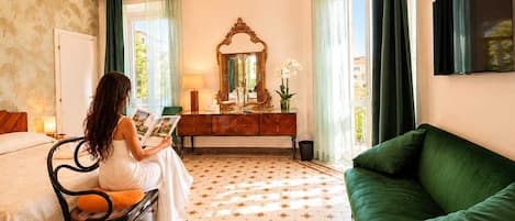Luxury-Dreibettzimmer, Meerblick | Wohnbereich