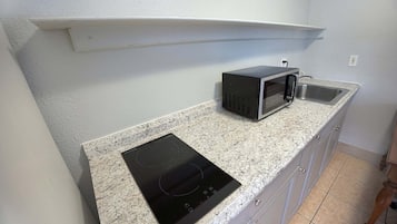 Fridge, microwave, coffee/tea maker