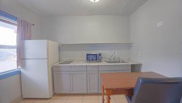 Fridge, microwave, coffee/tea maker