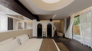 Premier Suite, 1 King Bed, Private Bathroom, Mountain View | Down comforters, blackout drapes, soundproofing, free WiFi