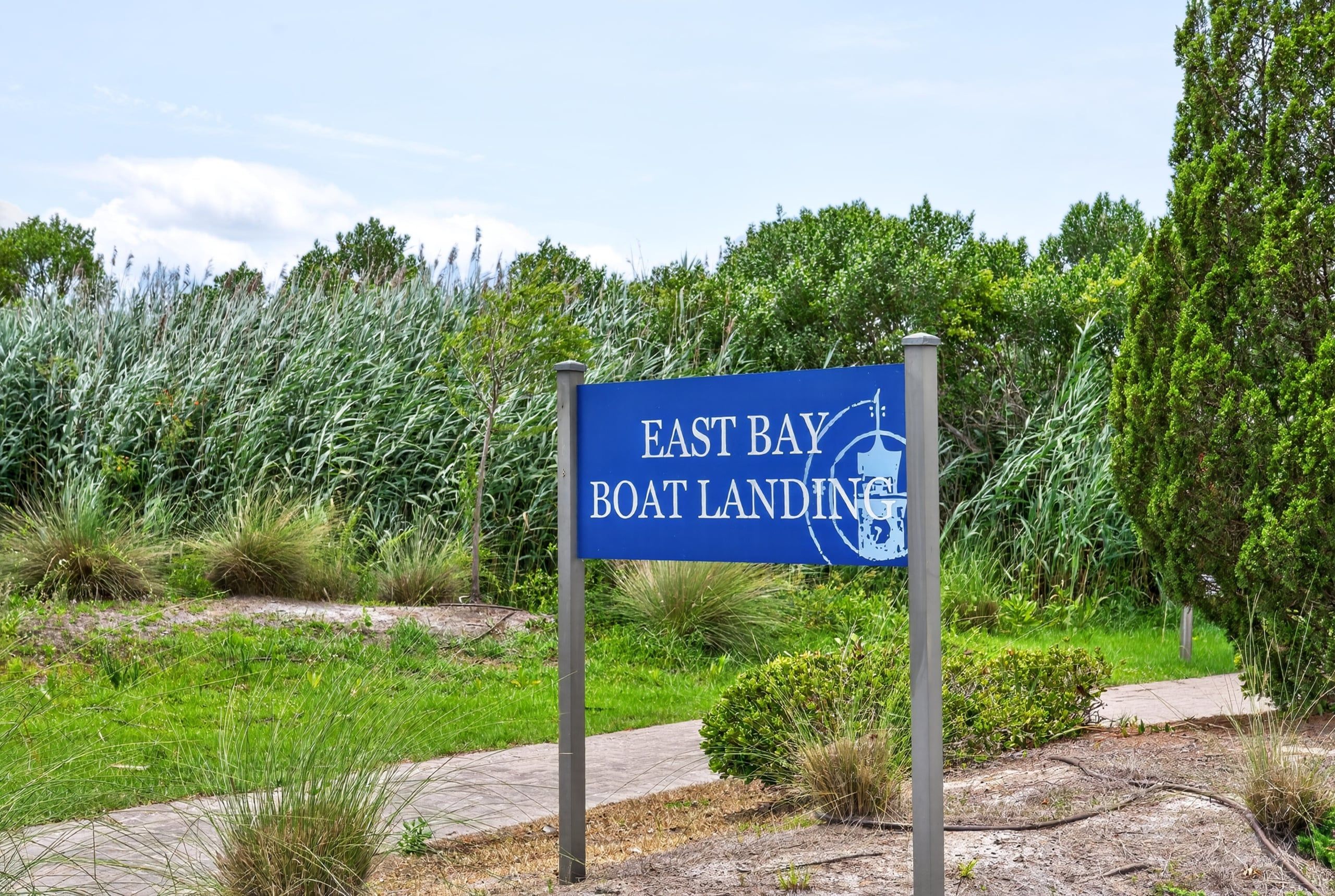 A sign for East Bay Boat Landing.