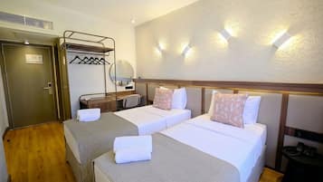 Standard Twin Room, City View | Desk, laptop workspace, free WiFi