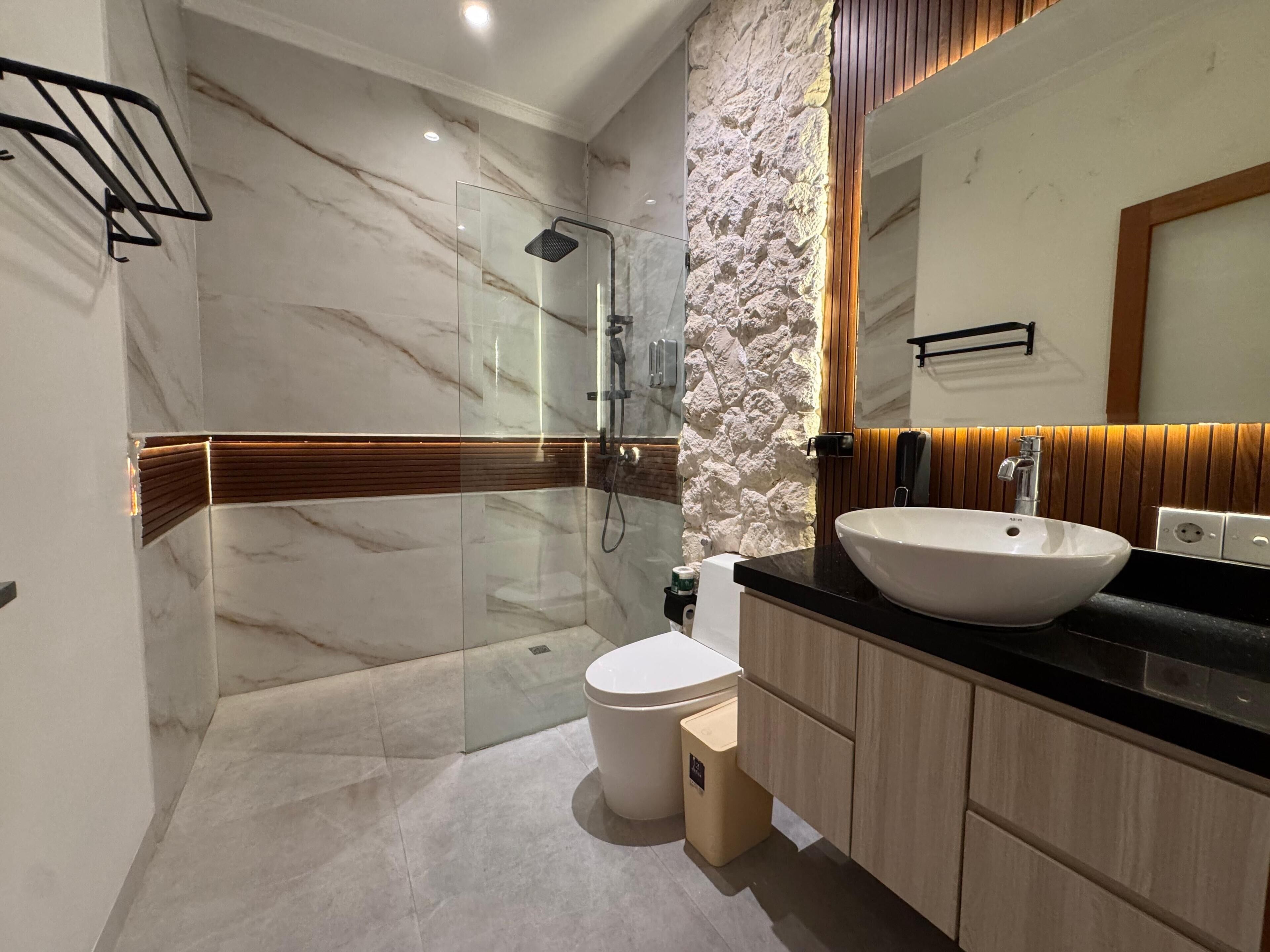 Deluxe-Villa, Poolblick | Badezimmer