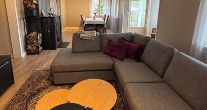 Modern 3-Bedroom Apartment in Raufoss Centre with Private Garden