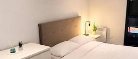 1 bedroom, iron/ironing board, bed sheets