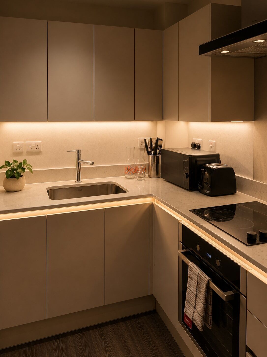 Microwave, oven, stovetop, dishwasher