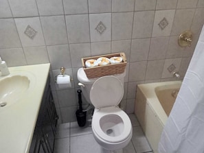 Toalhas de banho, sabonete, papel higiênico 