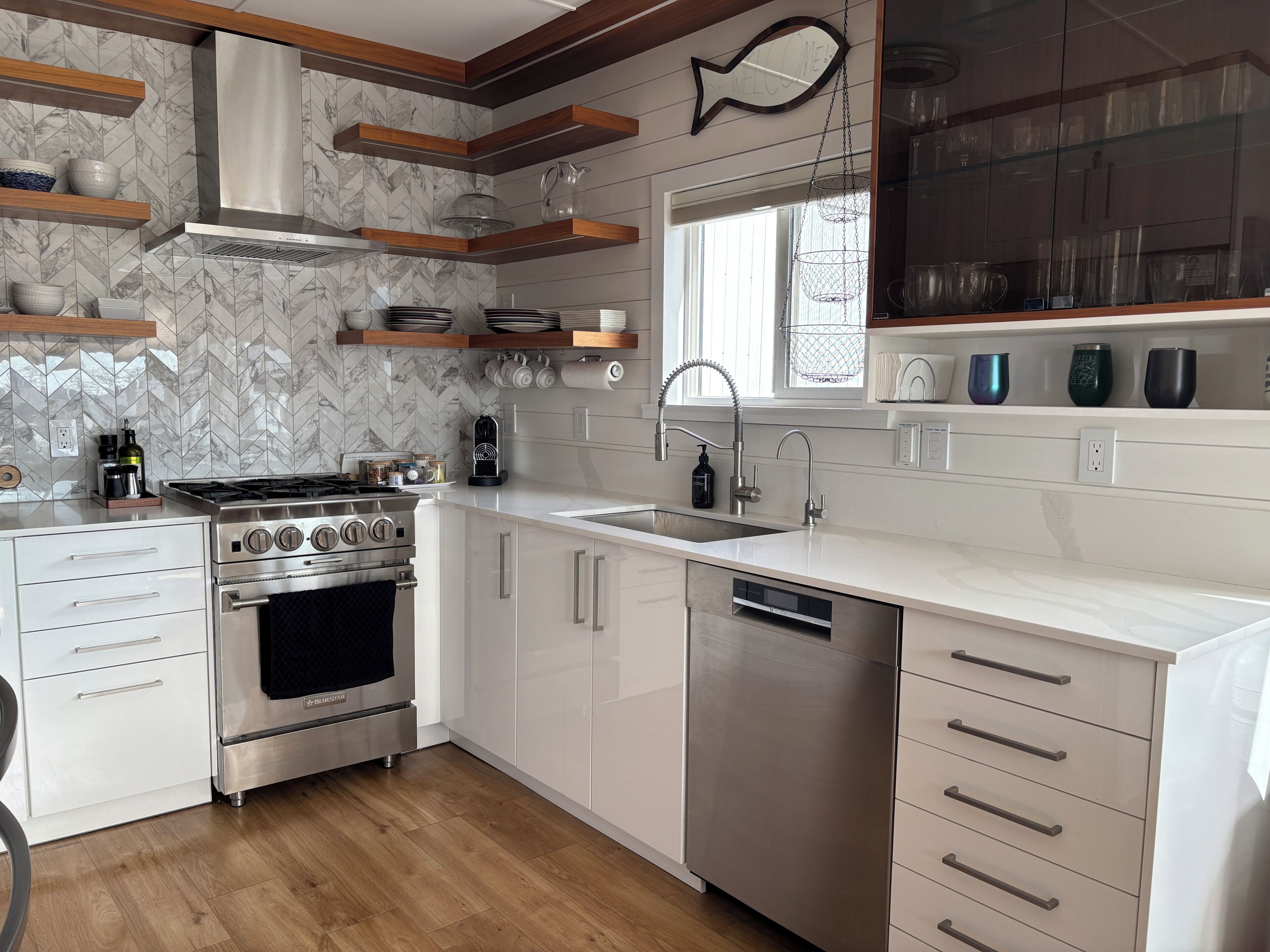Fridge, oven, stovetop, dishwasher