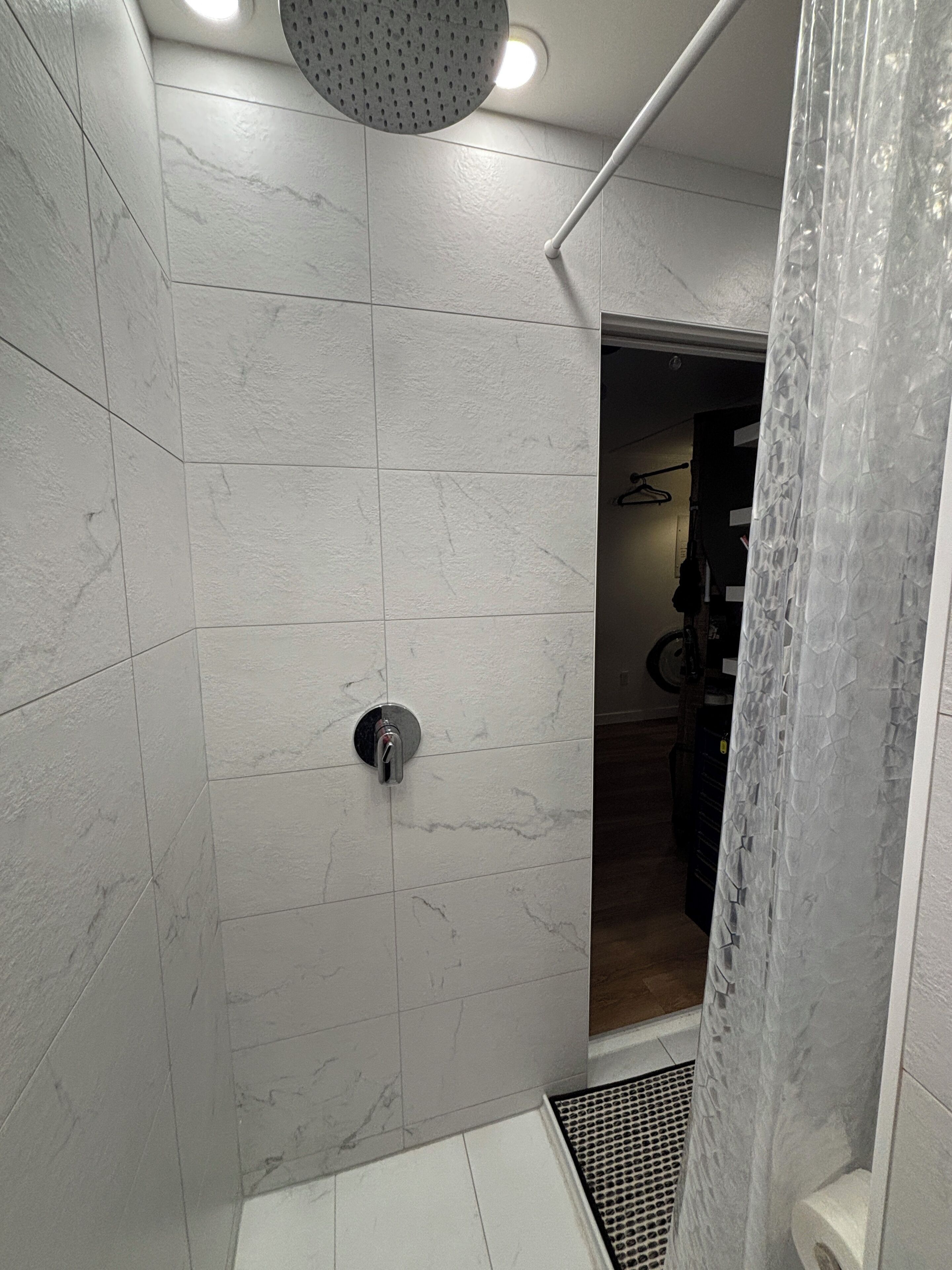 Hair dryer, bidet, towels, soap